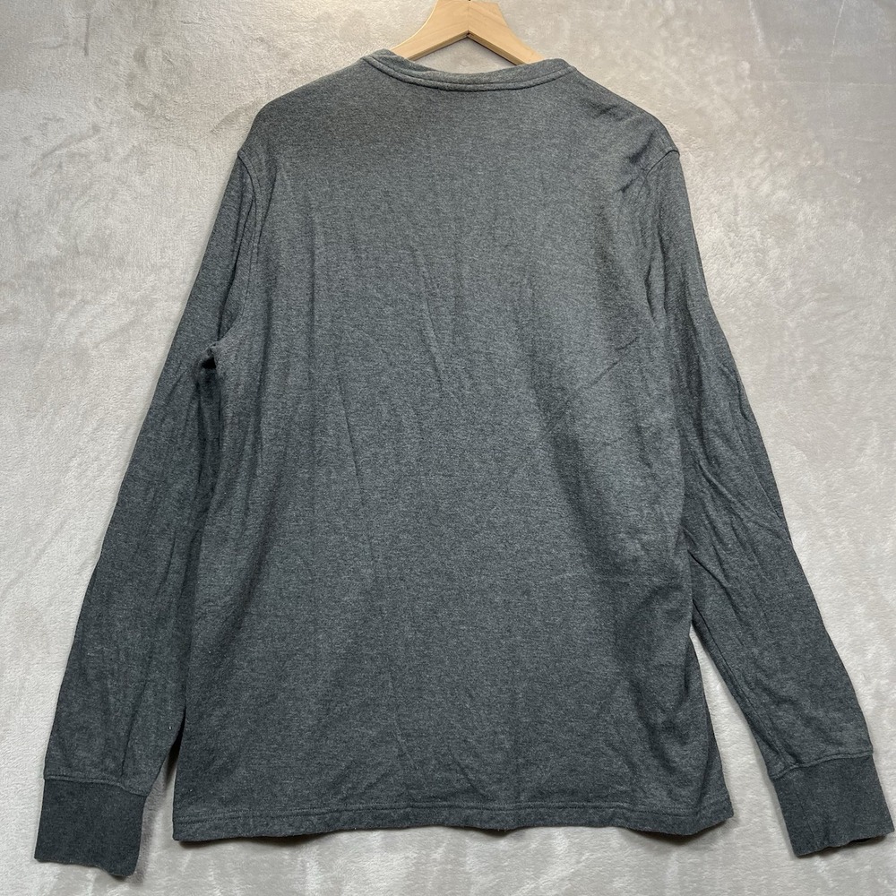 Brooks Brothers 1818 Men's XL Gray Henley Long Sleeve Shirt Cotton - Picture 6 of 7